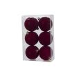Cosy @ Home Xmas Ball Set6 Velours Dark Red D8cm Syn