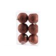 Cosy @ Home Xmas Ball Set6 Glitter Brown D8cm Synthe