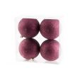 Cosy @ Home Xmas Ball Set4 Glitter Eggplant D10cm Sy