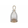 Lantern Gold Painting Clear Glass Gold 11,7x11,7xh23,7cm Elongated Metal-glass