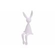 Rabbit Flocked Sitting White 10x9xh28cmsynthetic