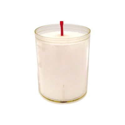 W3040pc S120 Cups Transp-candle White20h-d5x6.5cm-60g