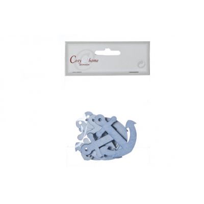 Cosy @ Home Deco Anchor Set6 Blue Wood Polybag