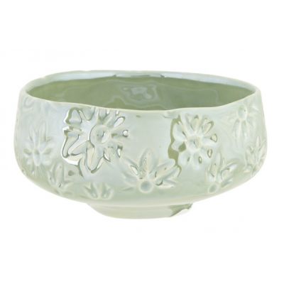 Cosy @ Home Bowl Flowers Lustre Finish Gray-green 16