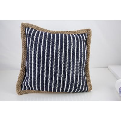 Cosy @ Home Cushion Stripes Blue 40x40xh10cm Poly Pr