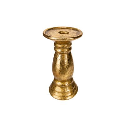 Candle Holder Rubia Brass 10,4x10,4xh20cm Round Ceramic