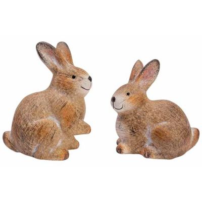 Rabbit Ass2 Sitting Brown 10x7xh13cm Ceramic