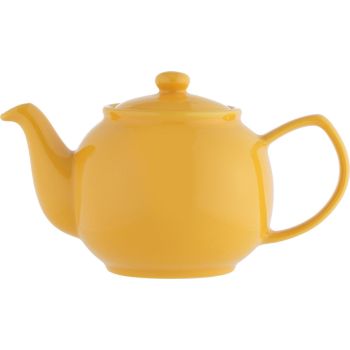 Price & Kensington glossy ceramic 6-cup teapot mustard yellow 1.1L