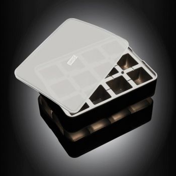 Lurch silicone ice cube tray with lid black 4x4cm