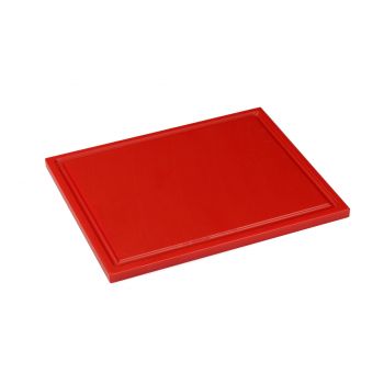 Interlux Cutting board with groove - 530x325x15mm - Red