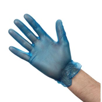 Hygiplas vinyl handschoenen blauw gepoederd M (100 stuks)