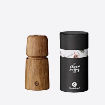 Crushgrind Stockholm Mini oak wood pepper or salt grinder brown 11cm