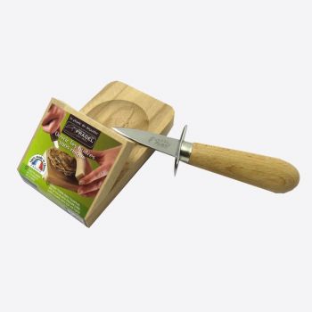 Jean Dubost Pradel oyster knife in stainless steel and oyster clamp in beech