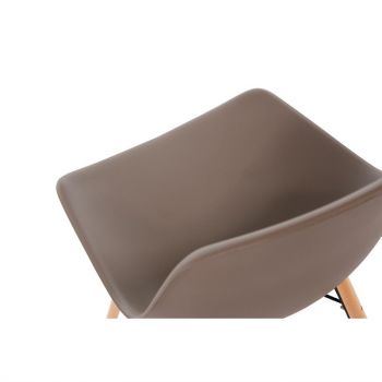 Bolero Arlo polypropyleen stoelen met houten poten bruin