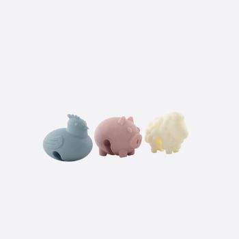 Dotz set of 3 silicone steam releasers chicken; pig and sheep 3.8x2.5x3.2cm