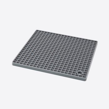 Dotz square silicone trivet/pot holder grey 17.8x17.8x0.7cm