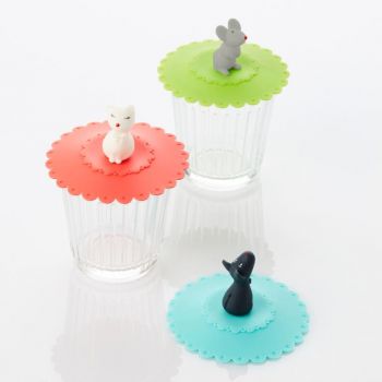 Dotz silicone lid Animals green; blue or red ø 10.5cm H 6.5cm