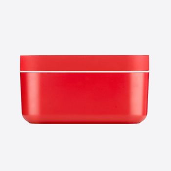 Lékué rectangular ice bucket with ice cube tray in silicone and ABS red 22.5x12.5x11.6cm