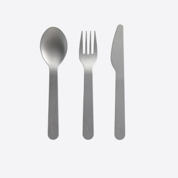 Lékué 3 piece cutlery on the go in stainless steel grey 16cm