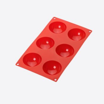 Lékué silicone baking mold for 6 semi-spheres red Ø 7cm H 3.2cm