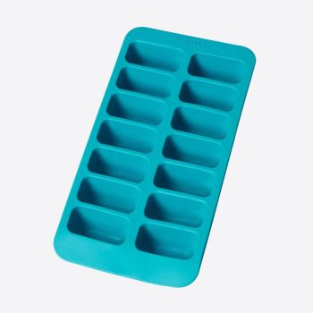 Lékué rubber ice cube tray for 14 rectangular ice cubes aquablue 22x11x3.5cm