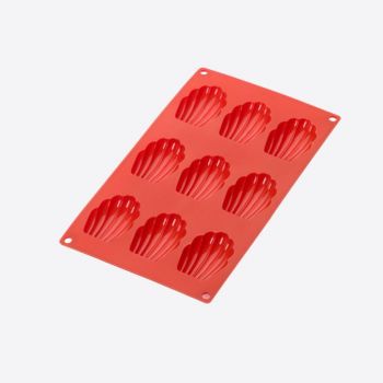 Lékué silicone baking mold for 9 madeleines red 7x4.7x1.7cm