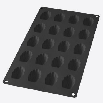 Lékué silicone baking mold for 20 madeleines black 4.2x2.9x1.1cm