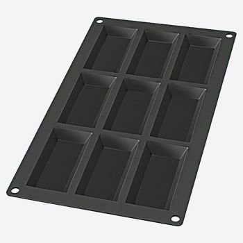 Lékué silicone baking mold for 9 finaciers black 8.5x4.3x1.2cm