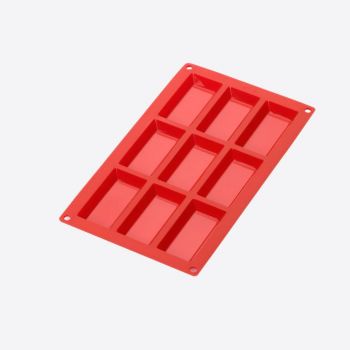 Lékué silicone baking mold for 9 finaciers red 8.5x4.3x1.2cm