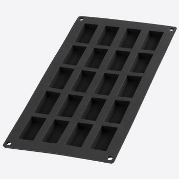 Lékué silicone baking mold for 20 finaciers black 8.5x4.3x1.2cm