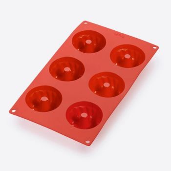 Lékué silicone baking mold for 6 mini savarin molds red Ø 7.1cm H 3.5cm
