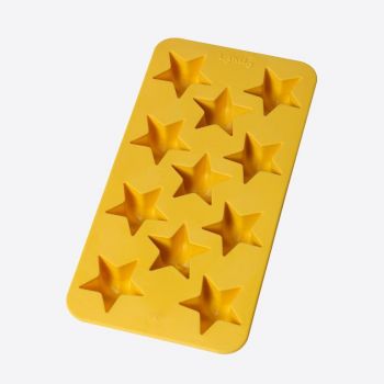 Lékué rubber ice cube tray for 11 ice cubes stars yellow 22x11x2.3cm