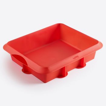 Lékué square pie mold in silicone red 24x20x6.5cm