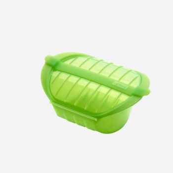 Lékué steam case for microwave for 1-2 persons in silicone green 21.2x15.5x8.5cm