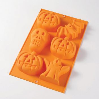 Lékué silicone baking mold for 6 Halloween cakes orange 30x19.5x3.8cm