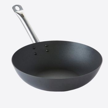 Point-Virgule carbon steel wok with Excalibur non-stick coating ø 30cm