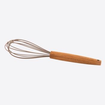 Point-Virgule silicone whisk with bamboo handle taupe 30.5cm