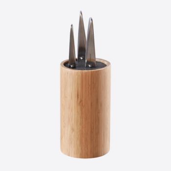 Point-Virgule bamboo knife block round without knives ø 12cm H 22cm