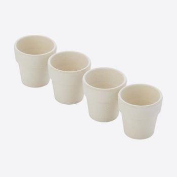 Point-Virgule set of 4 bamboo fiber egg cups off-white