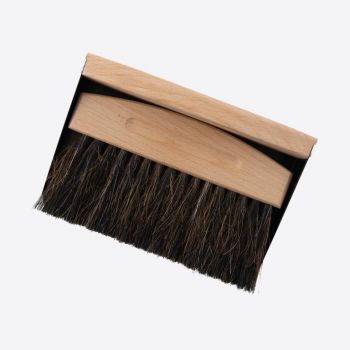 Point-Virgule bamboo and horsehair table brush with iron dustpan black 15.5x10.7x4cm