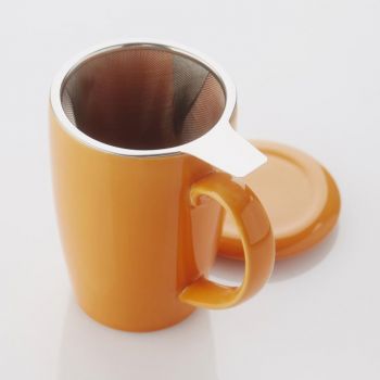Point-Virgule tea mug with infuser & lid orange 400ml