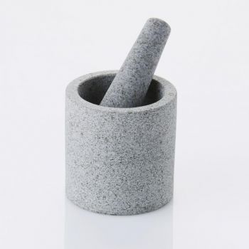Point-Virgule dual use half polished granite mortar & pestle ø 11cm