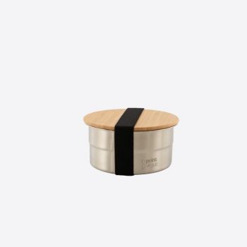 Point-Virgule round stainless steel lunch box with bamboo lid 600ml