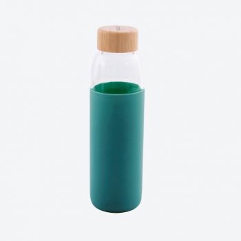 Point-Virgule glass bottle with silicone sleeve petrol green 580ml