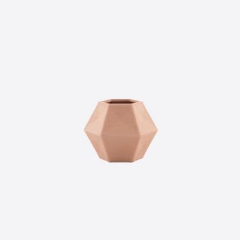 Point-Virgule geometric bamboo fiber vase blush pink 10.8x9.5x8cm