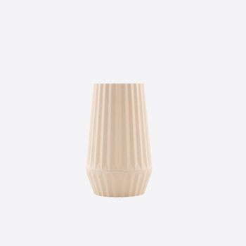 Point-Virgule ribbed bamboo fiber vase off-white ø 9.2cm H 15.2cm