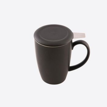 Point-Virgule tea mug with infuser & lid matt black 400ml