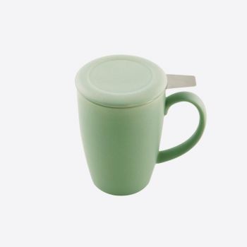 Point-Virgule tea mug with infuser & lid matt sage green 400ml