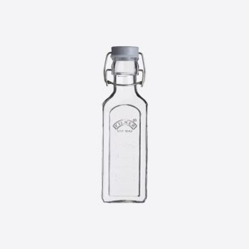Kilner square glass bottle with grey clip top 300ml