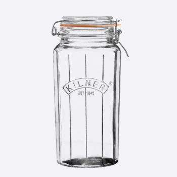 Kilner faceted glass clip top jar 1.8L